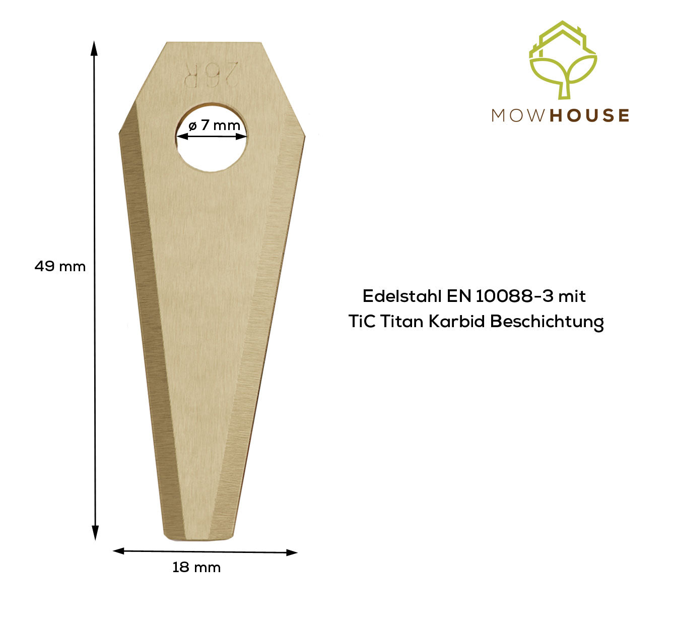 MOWHOUSE Ersatzmesser für Bosch Indego (Titan) - 9 Stück